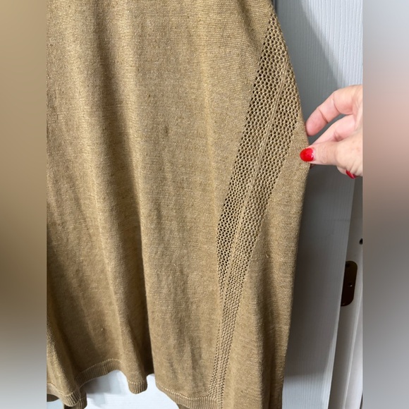 Talbots 100% Linen Cardigan Sweater Plus size 1X Neutral Tan Lightweight - Picture 6 of 7